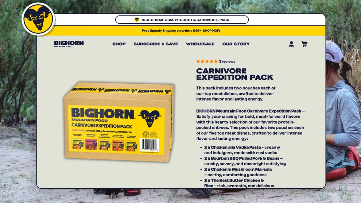 Carnivore Expedition Pack product page