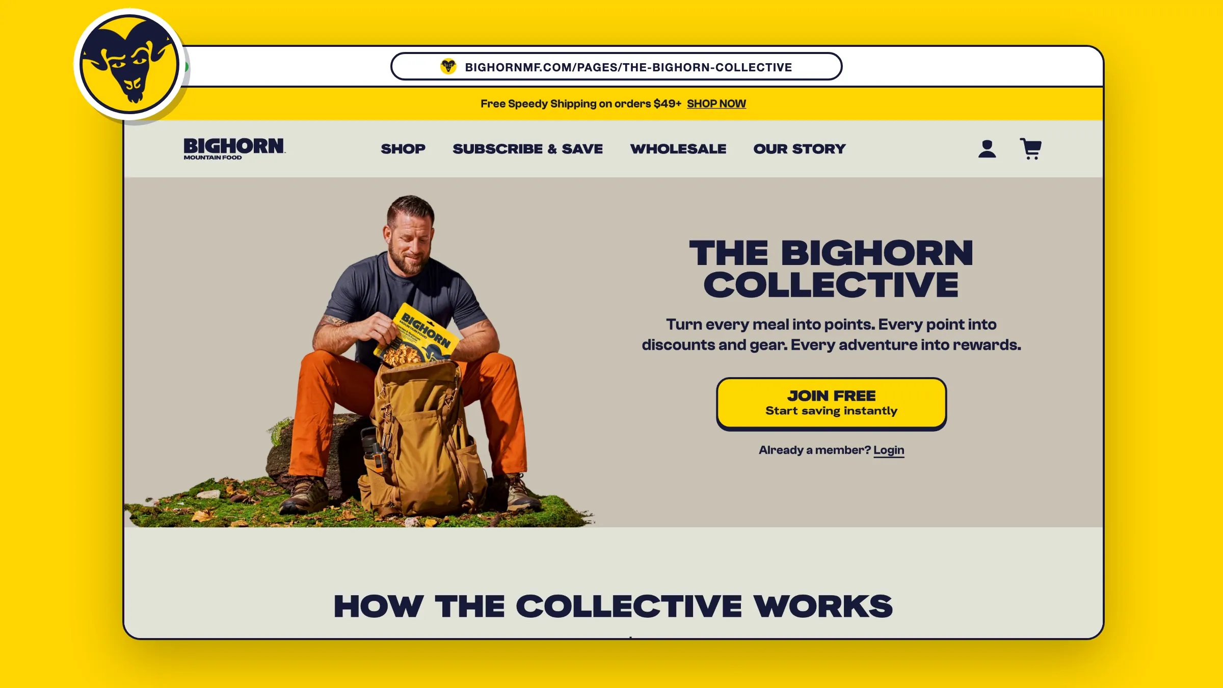 BIGHORN Collective rewards page hero