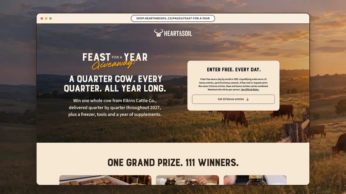Feast for a Year landing page hero