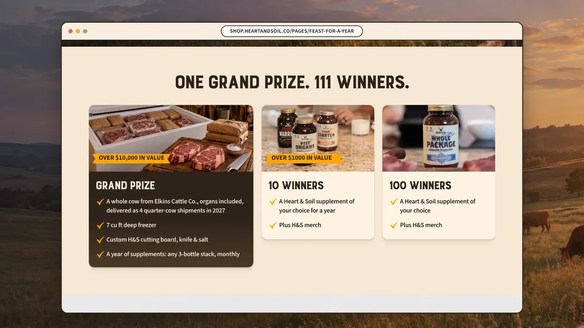 Feast for a Year prize cards
