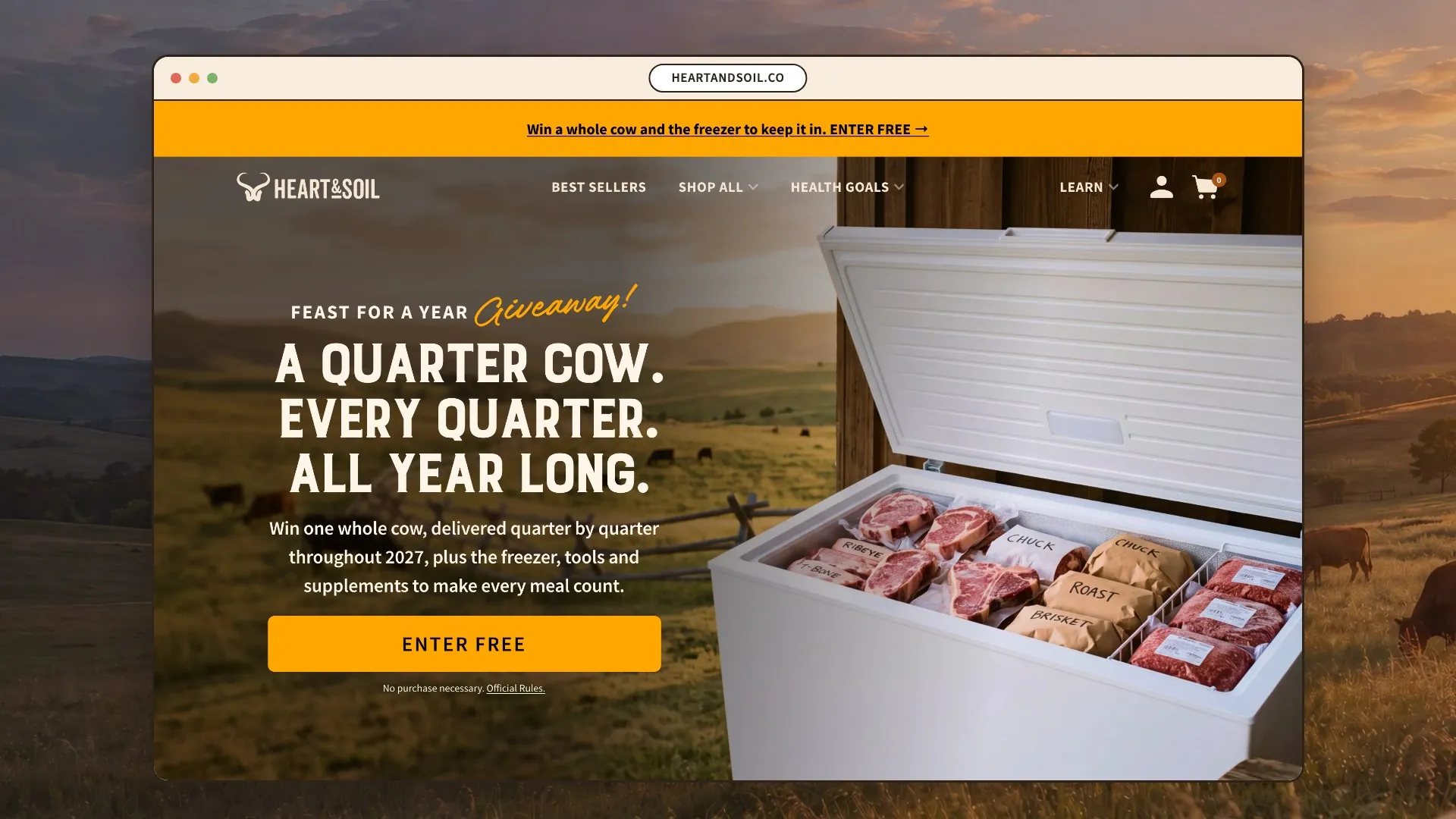 Feast for a Year homepage takeover