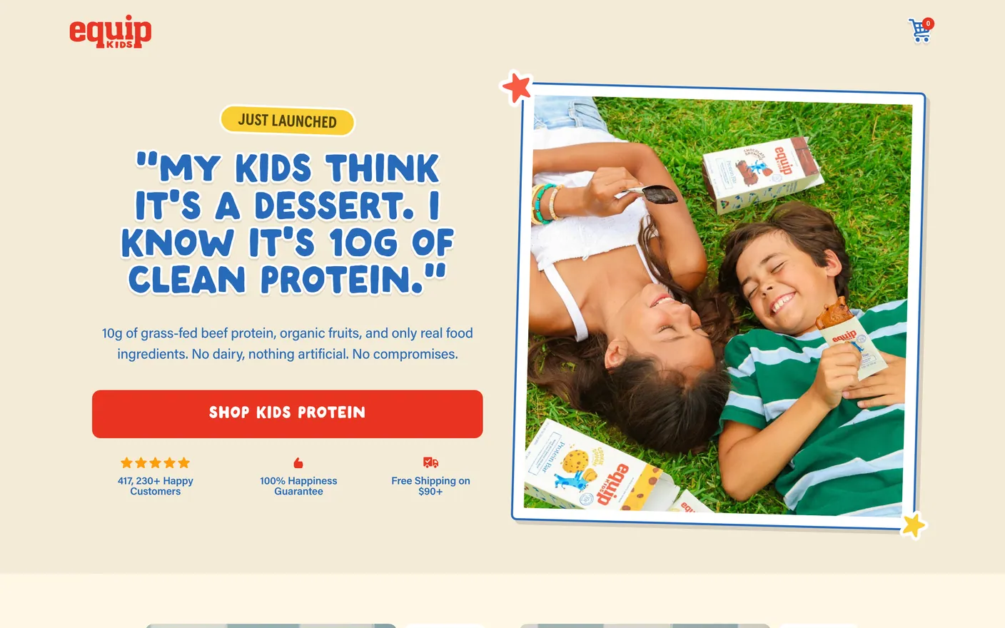 Equip Kids landing page