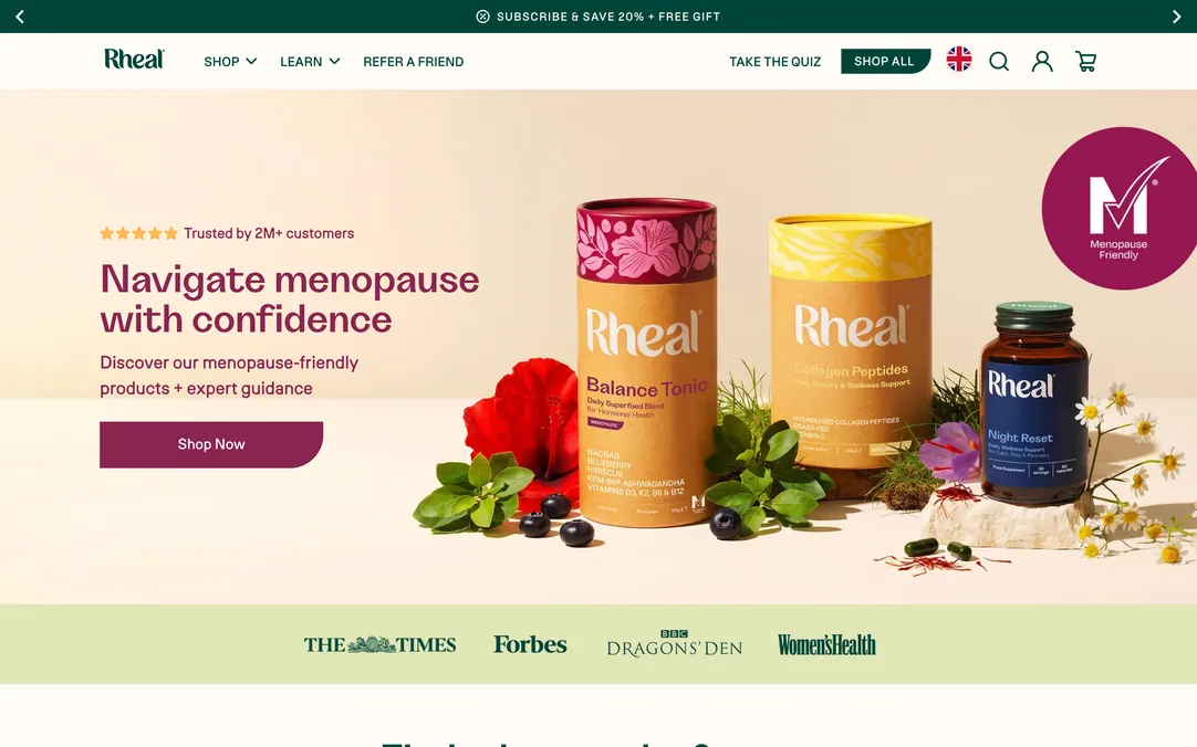 Rheal Superfoods home page