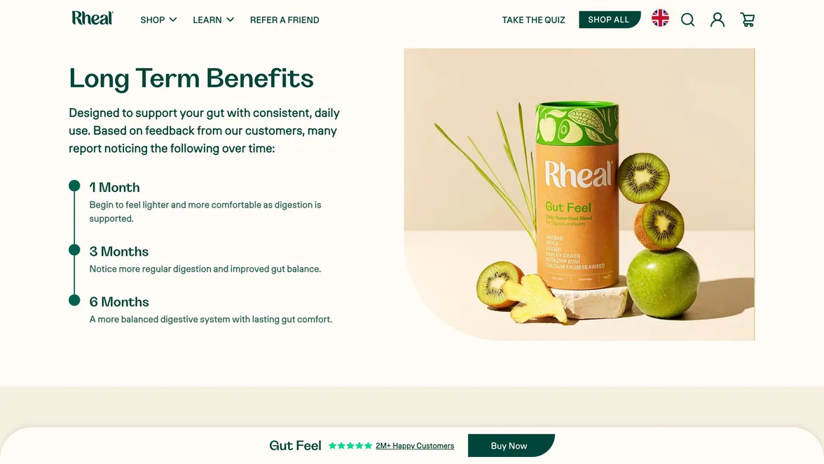 Gut Feel long term benefits timeline