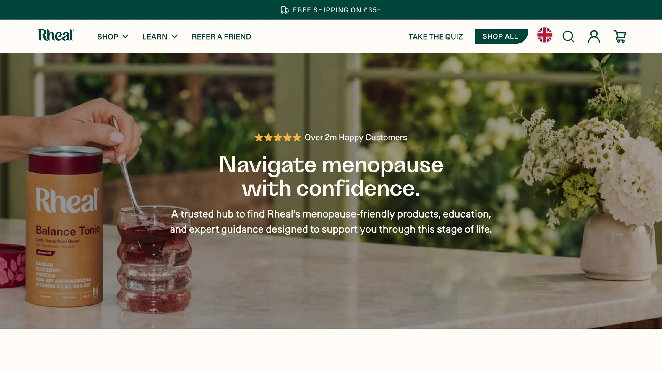 Rheal Menopause hub page